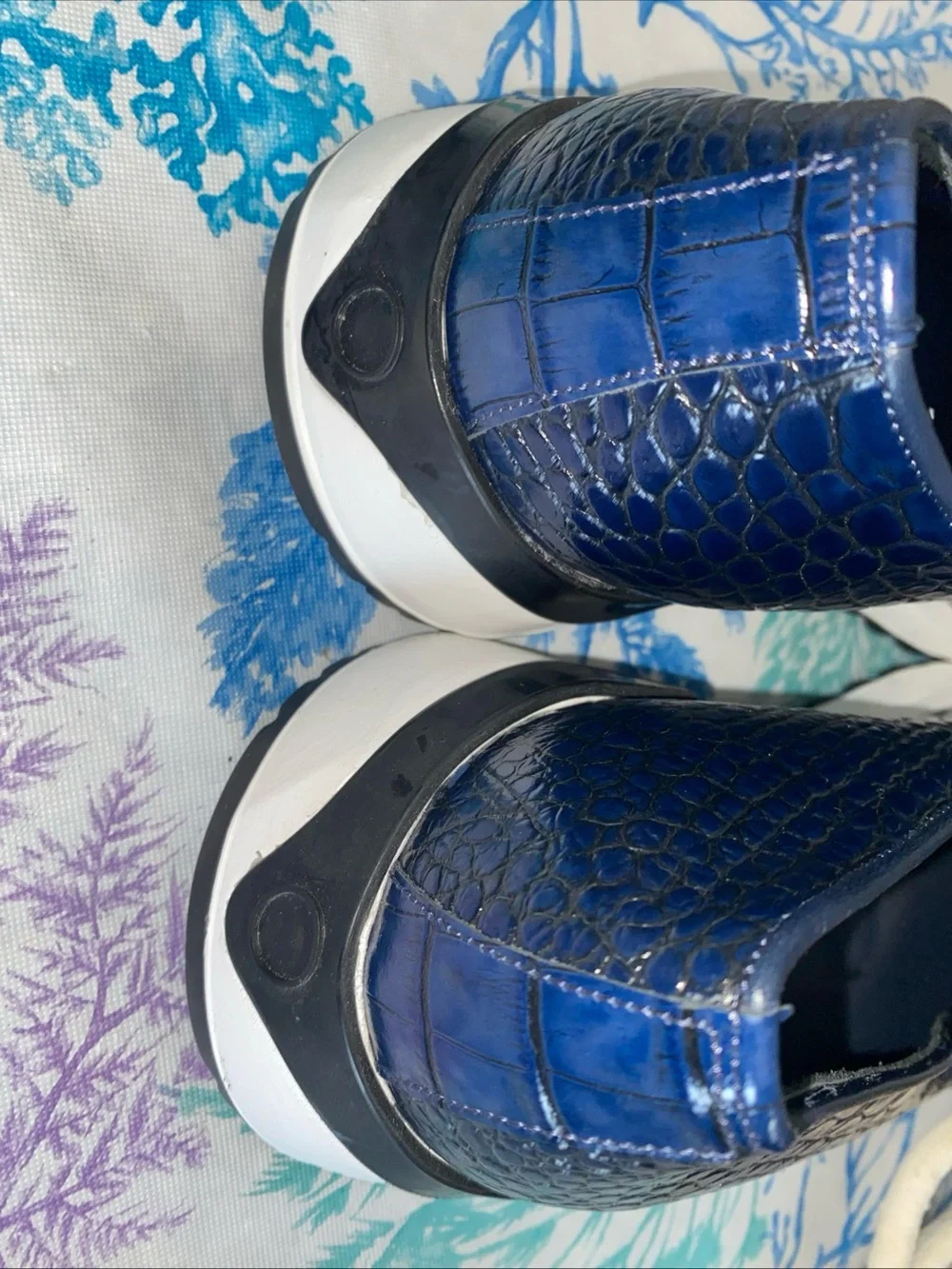 Vinci The Milan Navy Croc-Embossed Leather Women Sneaker EUR 41 US 10 Women’s